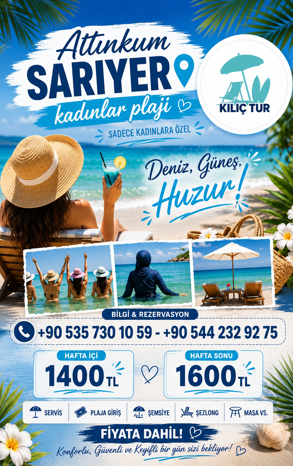 Sarıyer Altınkum kadınlar plajı servis görseli